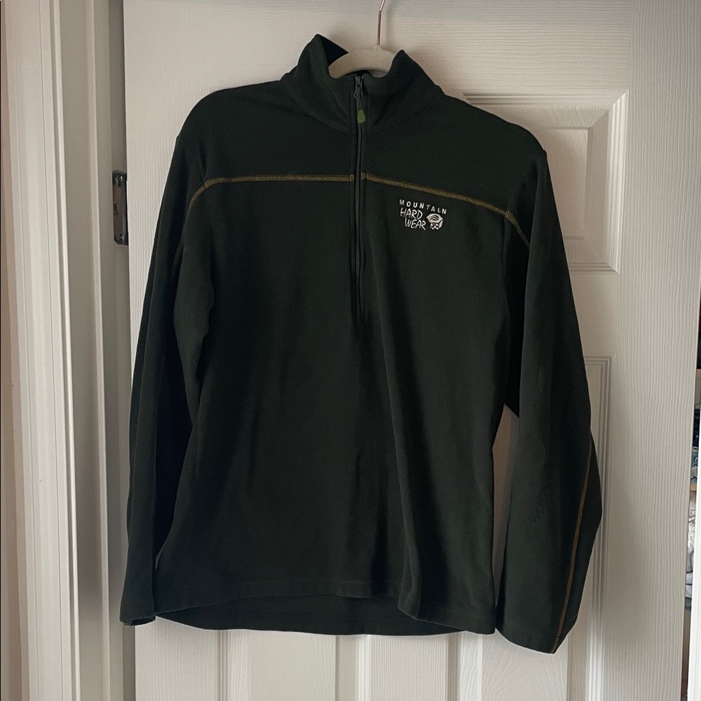 Mountain Hardwear Men’s Dark Green Half-Zip Fleece Pullover